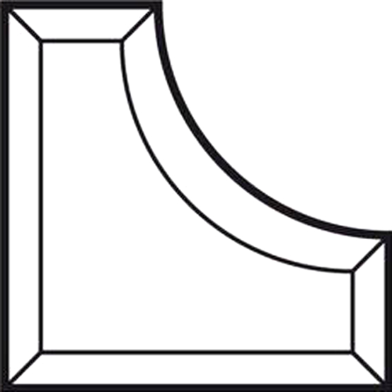 Bevel, Innenecke 5x5x2" = 12,7cm x 12,7cm x 5cm #-260 05 / P1